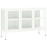 Dressoir 105x35x70 cm staal en glas wit - AllerleiShop