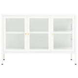 Dressoir 105x35x70 cm staal en glas wit - AllerleiShop