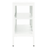 Dressoir 105x35x70 cm staal en glas wit - AllerleiShop