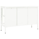 Dressoir 105x35x70 cm staal en glas wit - AllerleiShop