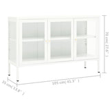 Dressoir 105x35x70 cm staal en glas wit - AllerleiShop