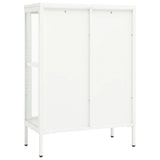 Dressoir 75x35x105 cm staal en glas wit - AllerleiShop