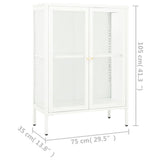 Dressoir 75x35x105 cm staal en glas wit - AllerleiShop