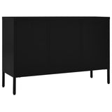 Dressoir 105x35x70 cm staal en gehard glas zwart - AllerleiShop