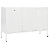 Dressoir 105x35x70 cm staal en gehard glas wit - AllerleiShop