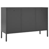 Dressoir 105x35x70 cm staal en gehard glas antracietkleurig - AllerleiShop