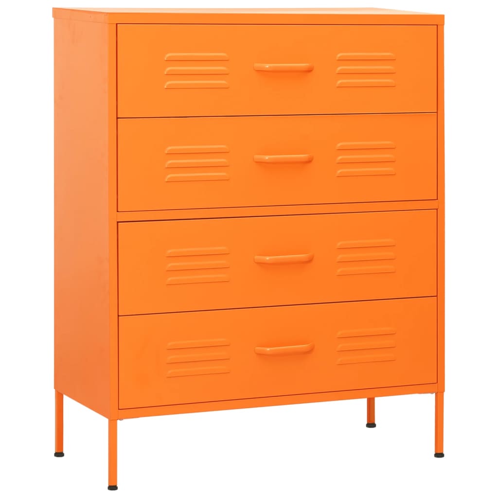 Ladekast 80x35x101,5 cm staal oranje - AllerleiShop