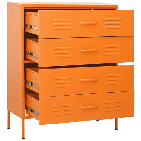 Ladekast 80x35x101,5 cm staal oranje - AllerleiShop