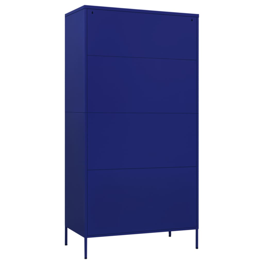 Kledingkast 90x50x180 cm staal marineblauw - AllerleiShop