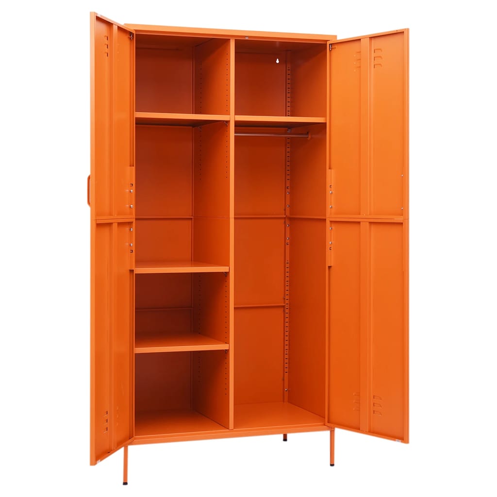 Kledingkast 90x50x180 cm staal oranje - AllerleiShop