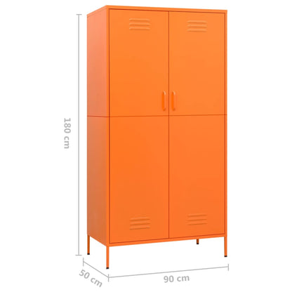 Kledingkast 90x50x180 cm staal oranje - AllerleiShop