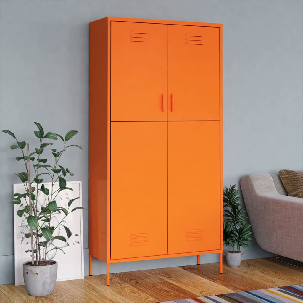 Kledingkast 90x50x180 cm staal oranje - AllerleiShop