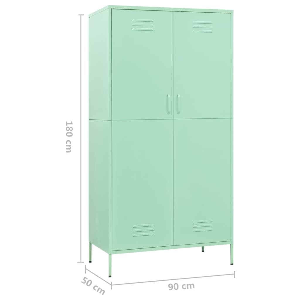 Kledingkast 90x50x180 cm staal mintkleurig - AllerleiShop