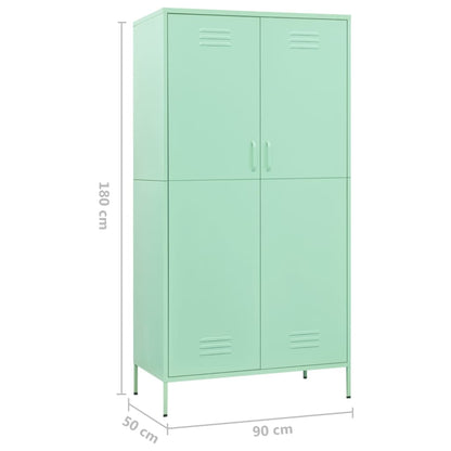 Kledingkast 90x50x180 cm staal mintkleurig - AllerleiShop