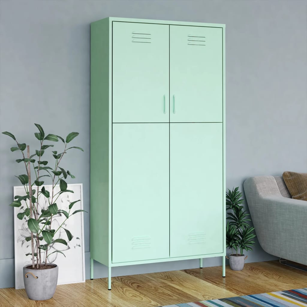 Kledingkast 90x50x180 cm staal mintkleurig - AllerleiShop