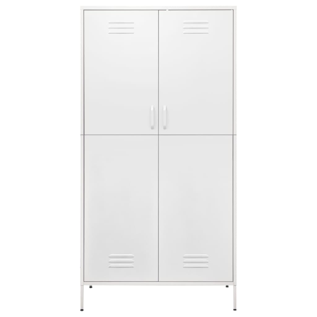 Kledingkast 90x50x180 cm staal wit - AllerleiShop