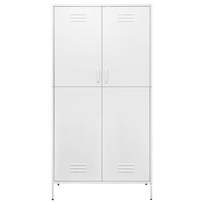 Kledingkast 90x50x180 cm staal wit - AllerleiShop