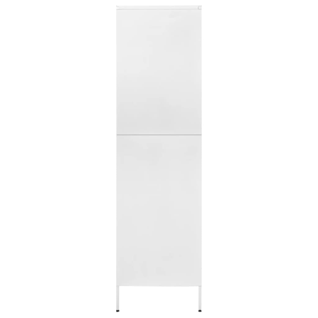 Kledingkast 90x50x180 cm staal wit - AllerleiShop