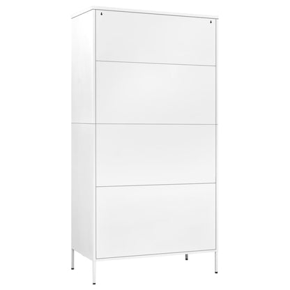 Kledingkast 90x50x180 cm staal wit - AllerleiShop