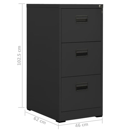 Archiefkast 46x62x102,5 cm staal antracietkleurig - AllerleiShop