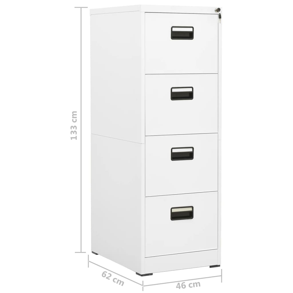 Archiefkast 46x62x133 cm staal wit - AllerleiShop