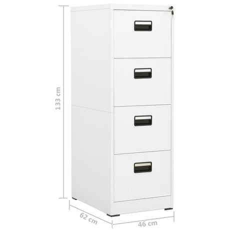 Archiefkast 46x62x133 cm staal wit - AllerleiShop