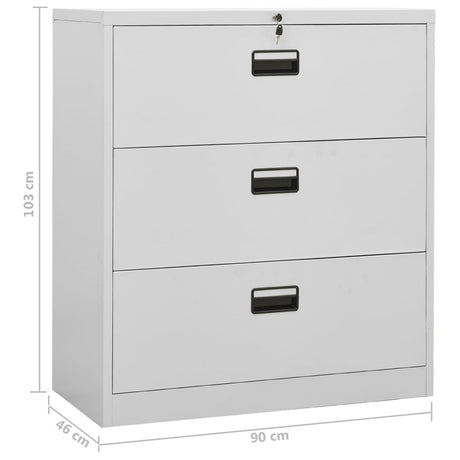 Archiefkast 90x46x103 cm staal lichtgrijs - AllerleiShop