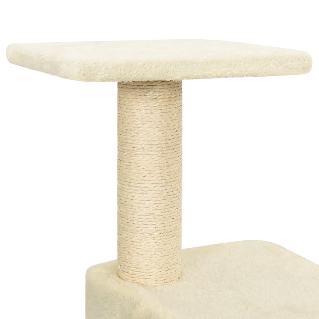 Kattenkrabpaal met sisal krabpalen 118,5 cm crèmekleurig