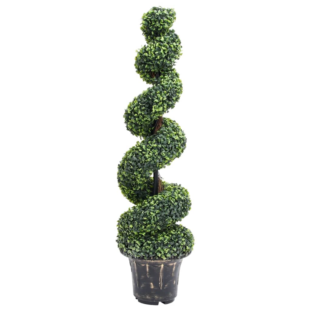 Kunstplant met pot buxus spiraal 117 cm groen - AllerleiShop