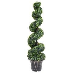 Kunstplant met pot buxus spiraal 117 cm groen