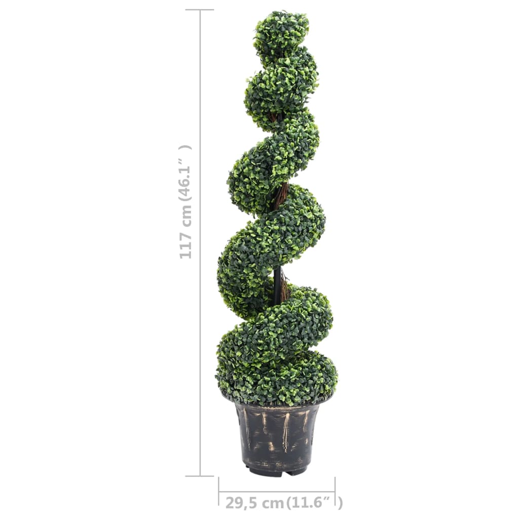 Kunstplant met pot buxus spiraal 117 cm groen - AllerleiShop