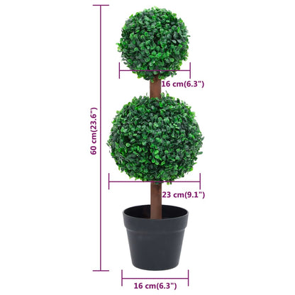 Kunstplant met pot buxus bolvorming 60 cm groen - AllerleiShop