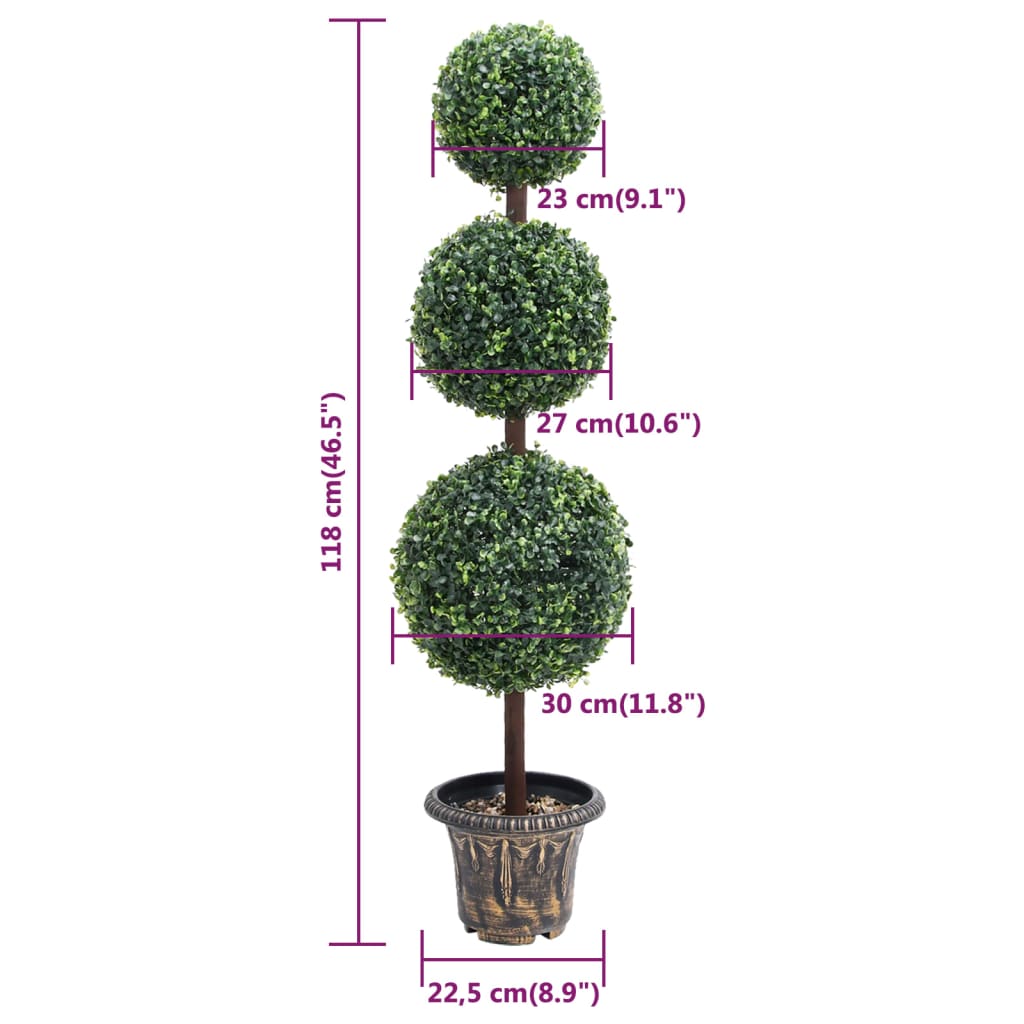 Kunstplant met pot buxus bolvorming 118 cm groen - AllerleiShop