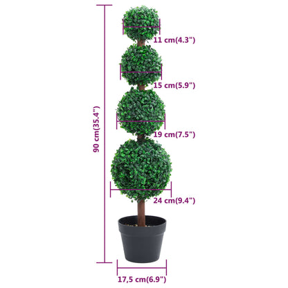 Kunstplant met pot buxus bolvorming 90 cm groen - AllerleiShop