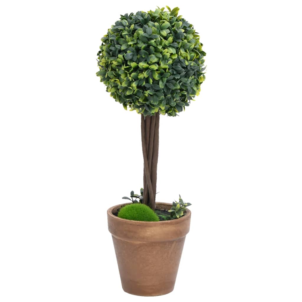 Kunstplanten met pot 2 st buxus bolvorming 33 cm groen - AllerleiShop