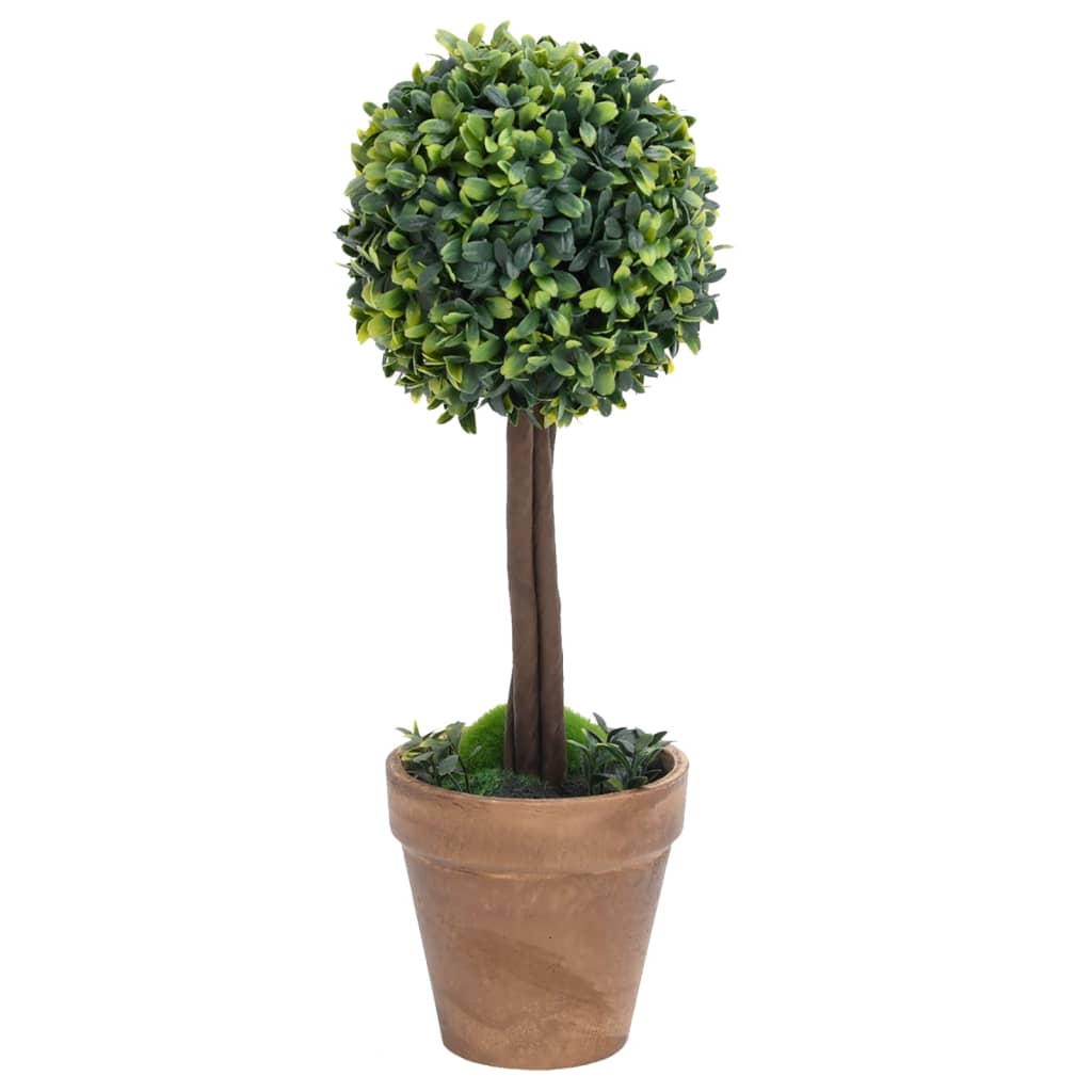 Kunstplanten met pot 2 st buxus bolvorming 33 cm groen - AllerleiShop