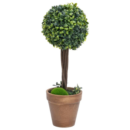 Kunstplanten met pot 2 st buxus bolvorming 56 cm groen - AllerleiShop