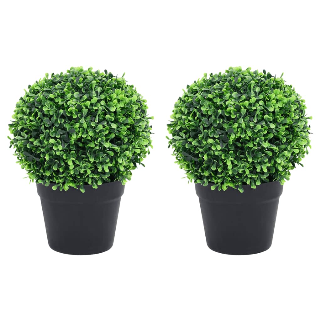 Kunstplanten met pot 2 st buxus bolvorming 32 cm groen - AllerleiShop