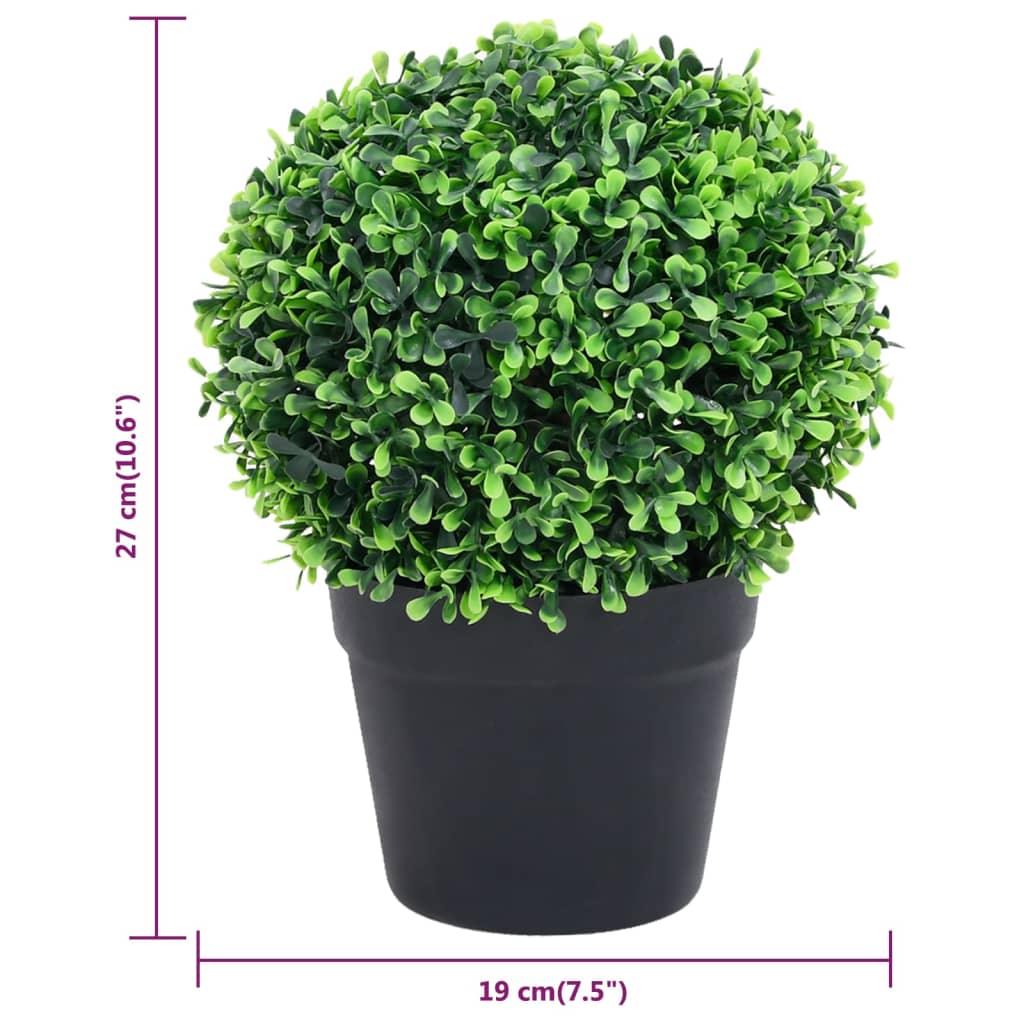 Kunstplanten met pot 2 st buxus bolvorming 27 cm groen - AllerleiShop