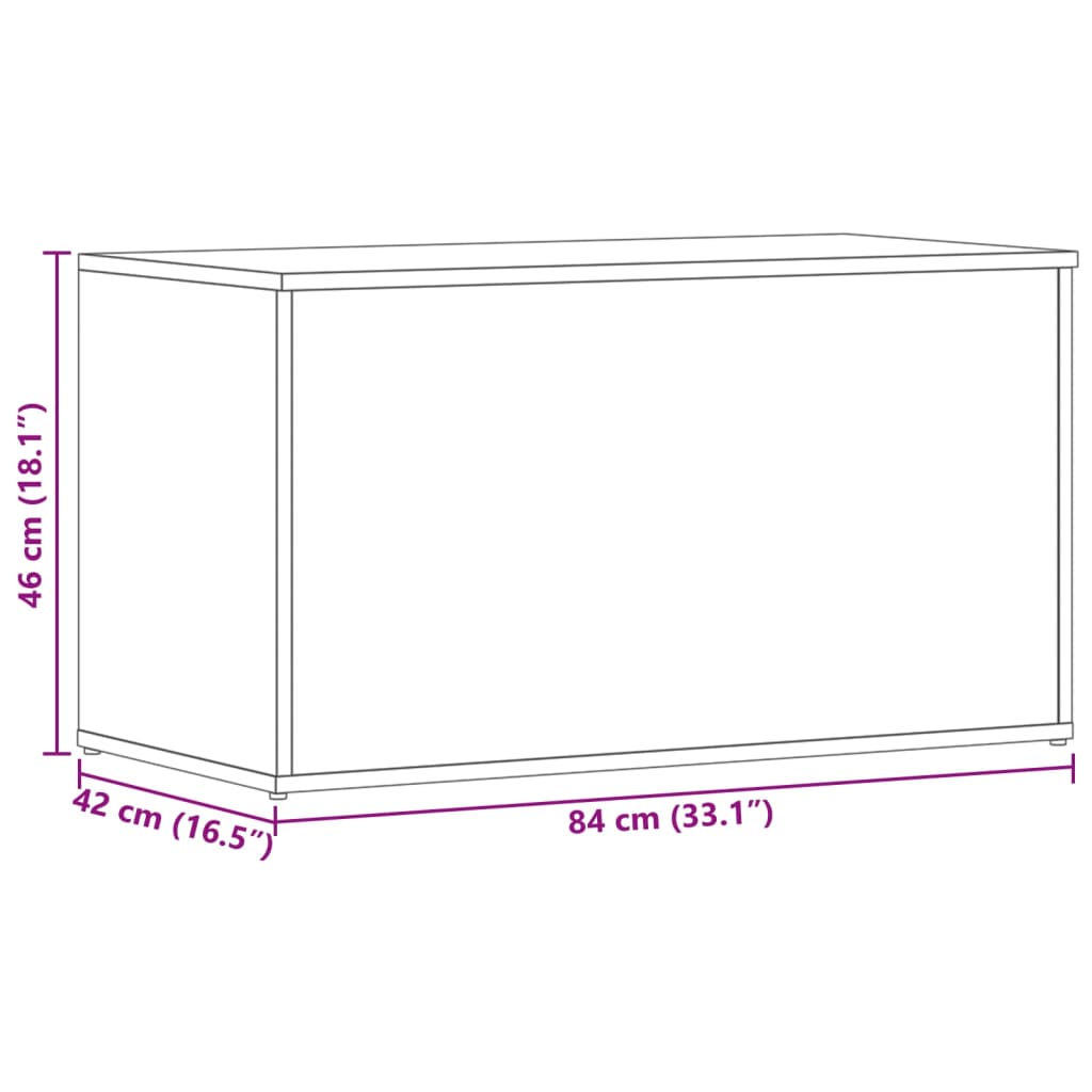 Opbergkist 84x42x46 cm bewerkt hout sonoma eikenkleurig - AllerleiShop