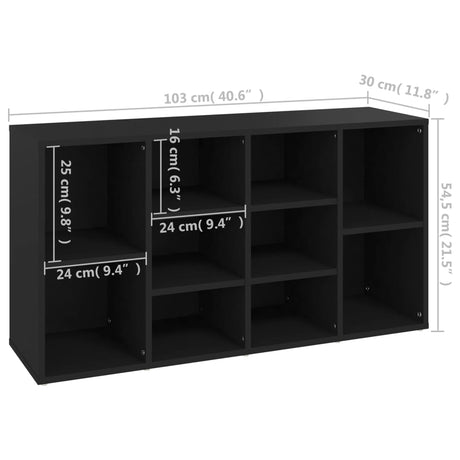 Schoenenbank 103x30x54,5 cm bewerkt hout zwart - AllerleiShop