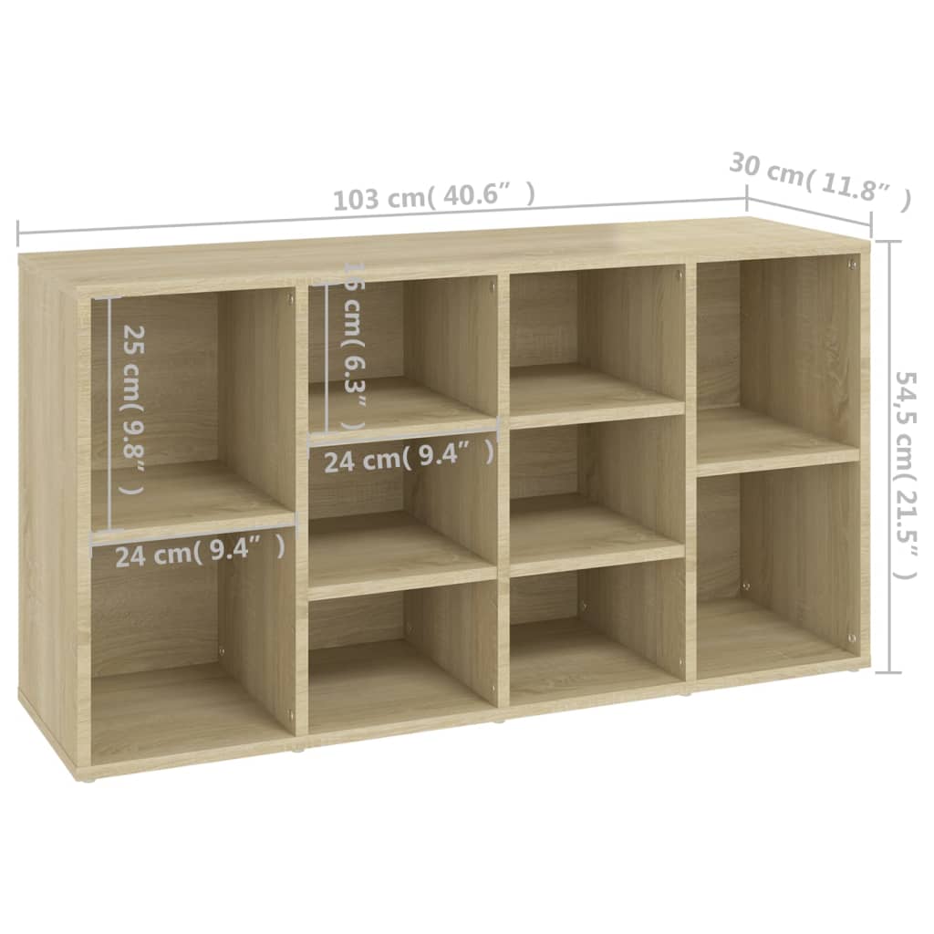 Schoenenbank 103x30x54,5 cm bewerkt hout sonoma eikenkleurig - AllerleiShop