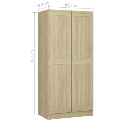 Kledingkast 82,5x51,5x180 cm bewerkt hout sonoma eikenkleurig - AllerleiShop