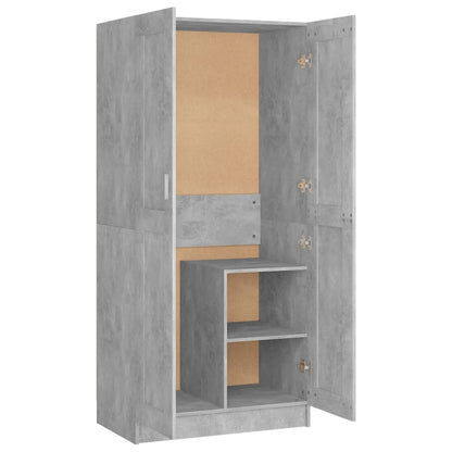 Kledingkast 82,5x51,5x180 cm bewerkt hout betongrijs - AllerleiShop