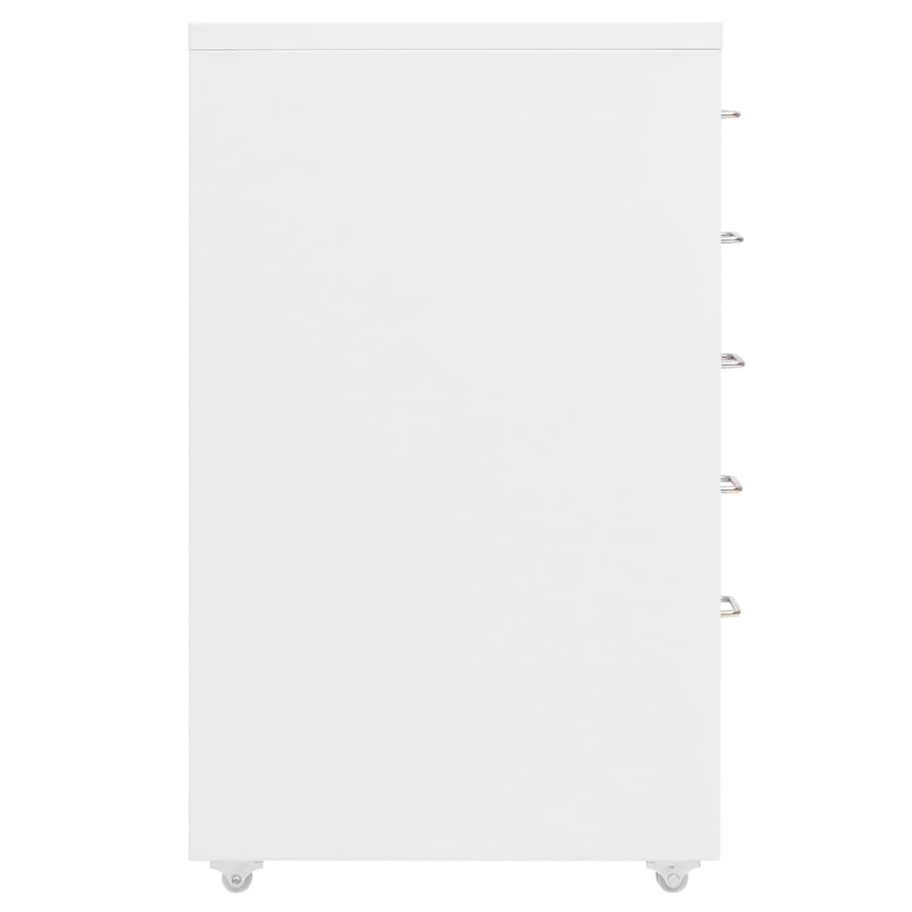 Ladeblok verrijdbaar 28x41x69 cm metaal wit - AllerleiShop