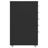 Ladeblok verrijdbaar 28x41x69 cm metaal zwart - AllerleiShop