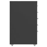 Ladeblok verrijdbaar 28x41x69 cm metaal antracietkleurig - AllerleiShop