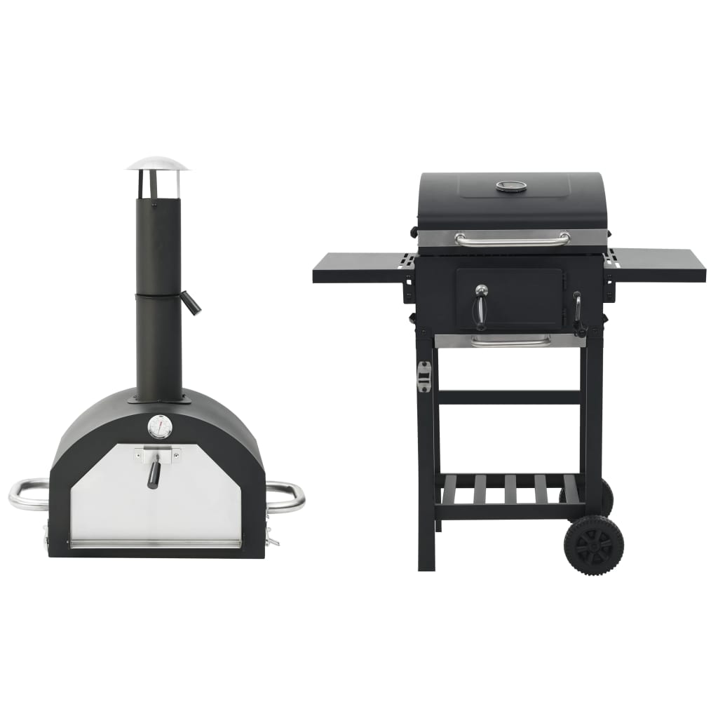 Pizzaoven en barbecue 3-in-1 zwart - AllerleiShop