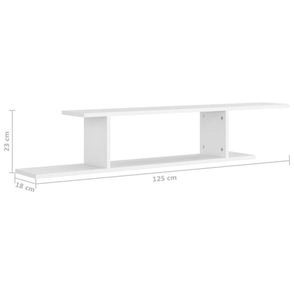 Tv-wandschap 125x18x23 cm bewerkt hout wit - AllerleiShop