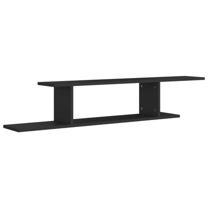 Tv-wandschap 125x18x23 cm bewerkt hout zwart - AllerleiShop